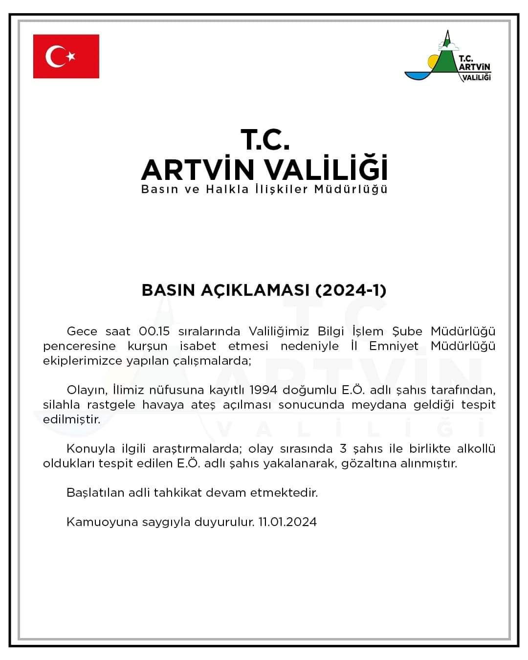 Artvin Valiliği camına mermi isabet etti (2)