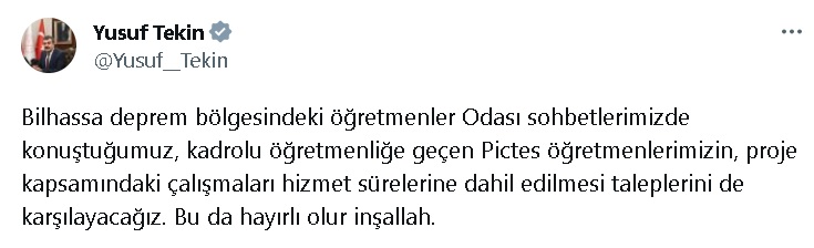 Bakan Tekin: Zorunlu hizmet affı 16 Haziran itibariyle gerçekleşti (2)