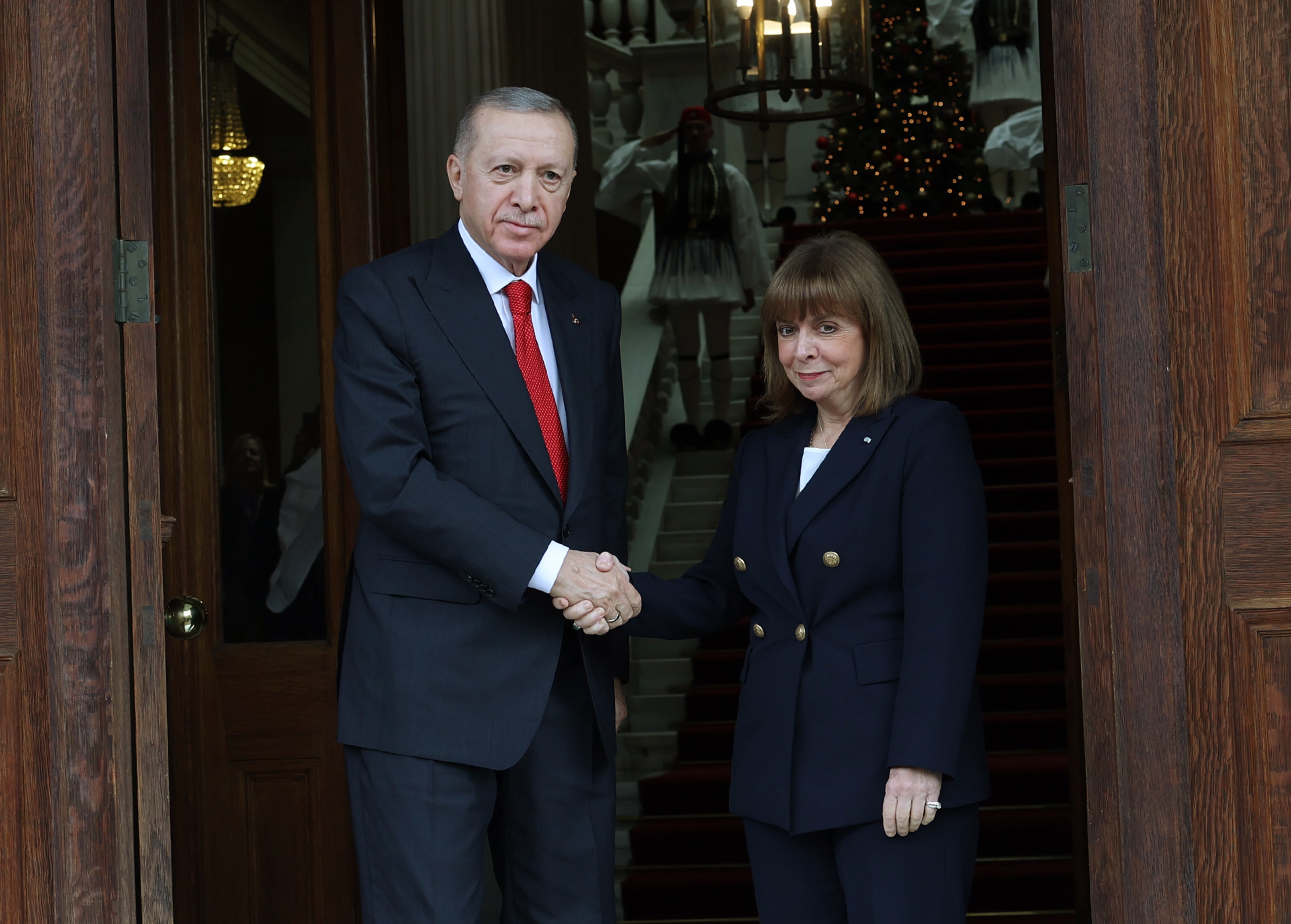 Cumhurbaşkanı Erdoğan, Yunan mevkidaşı Sakelaropulu ile görüştü - EK FOTOĞRAFLAR