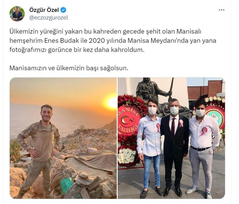 Şehit ile fotoğrafını paylaşan Özgür Özel: Bir kez daha kahroldum