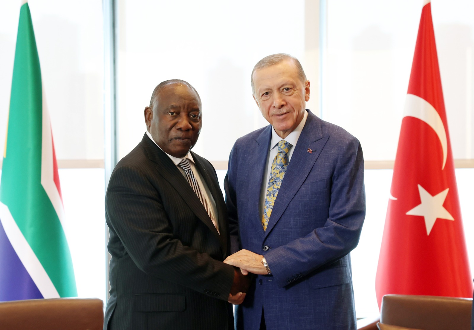 Erdoğan, Güney Afrika Cumhurbaşkanı Ramaphosa ile bir araya geldi