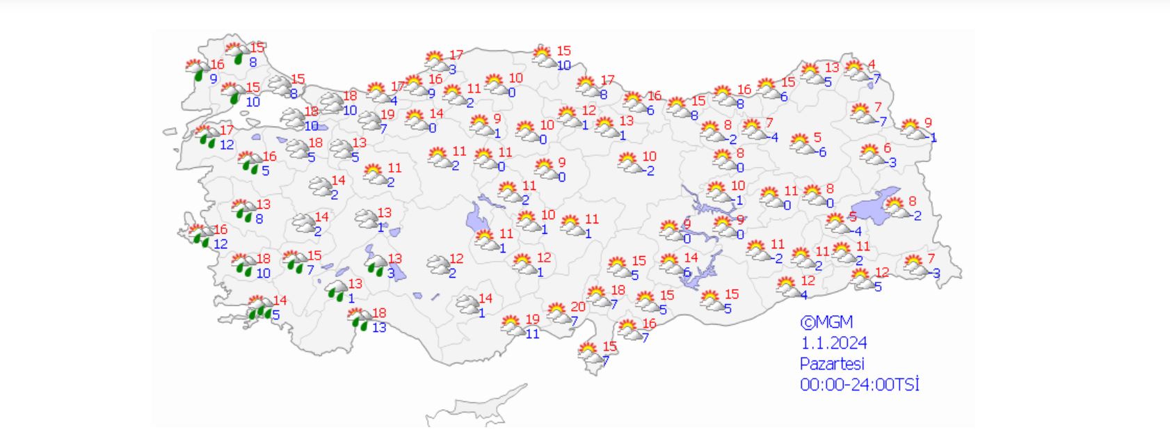 Yılın ilk ayında sıcaklık, mevsim normallerinin 3 derece üzerinde bekleniyor